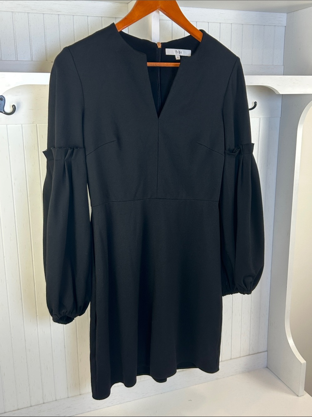 Tibi Black Balloon Sleeve Mini Dress Size 4